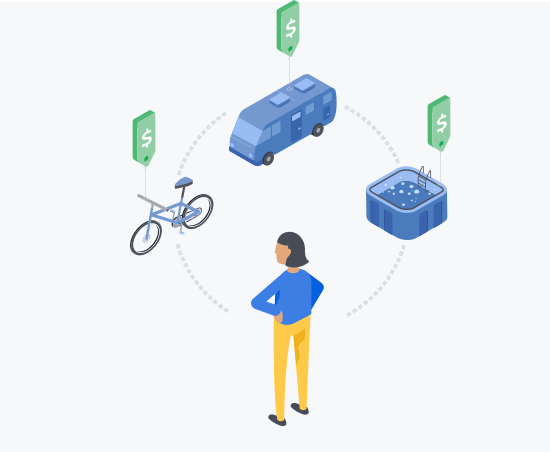 Consumer with purchase options