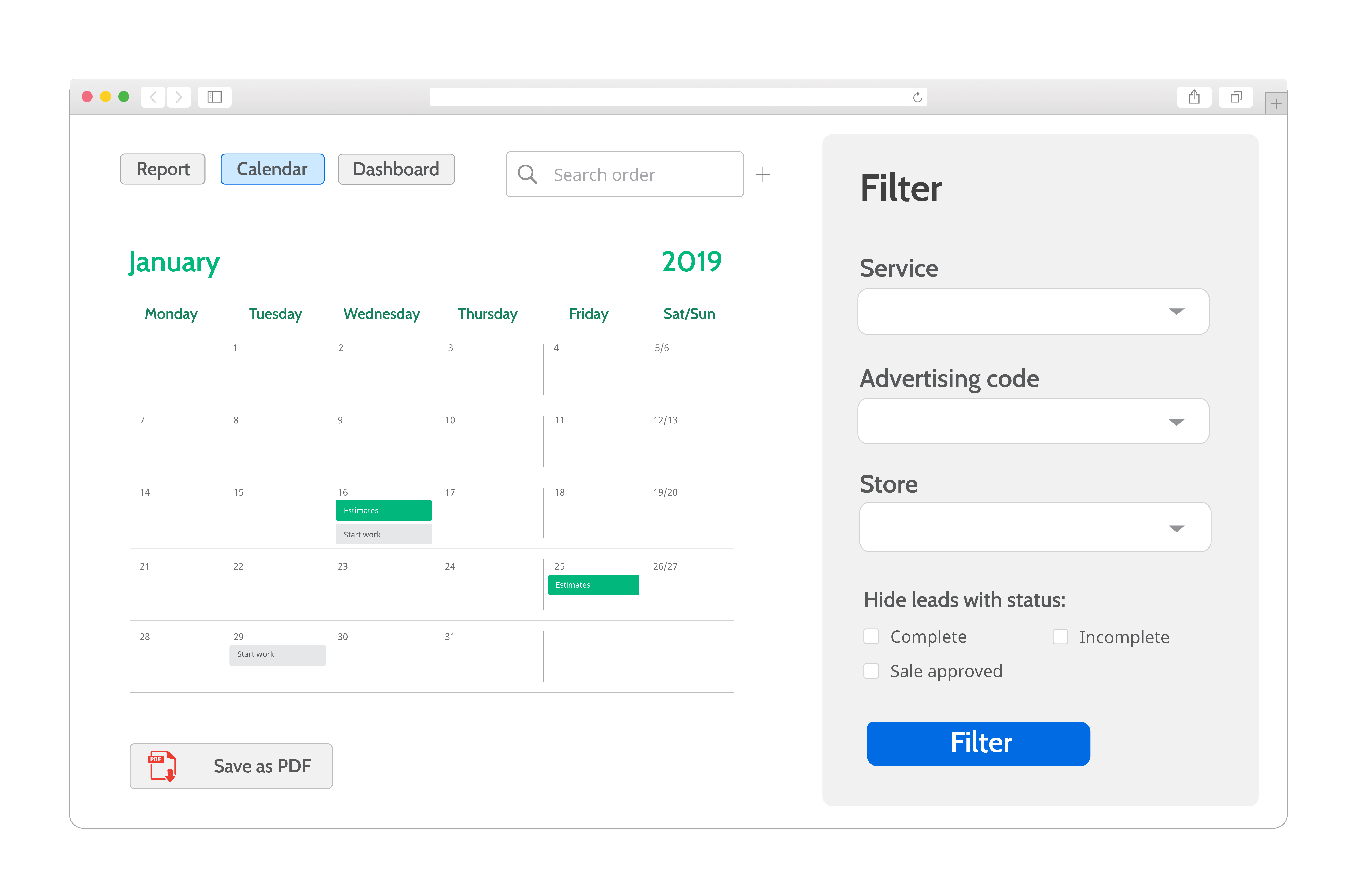 Calendar - Leads