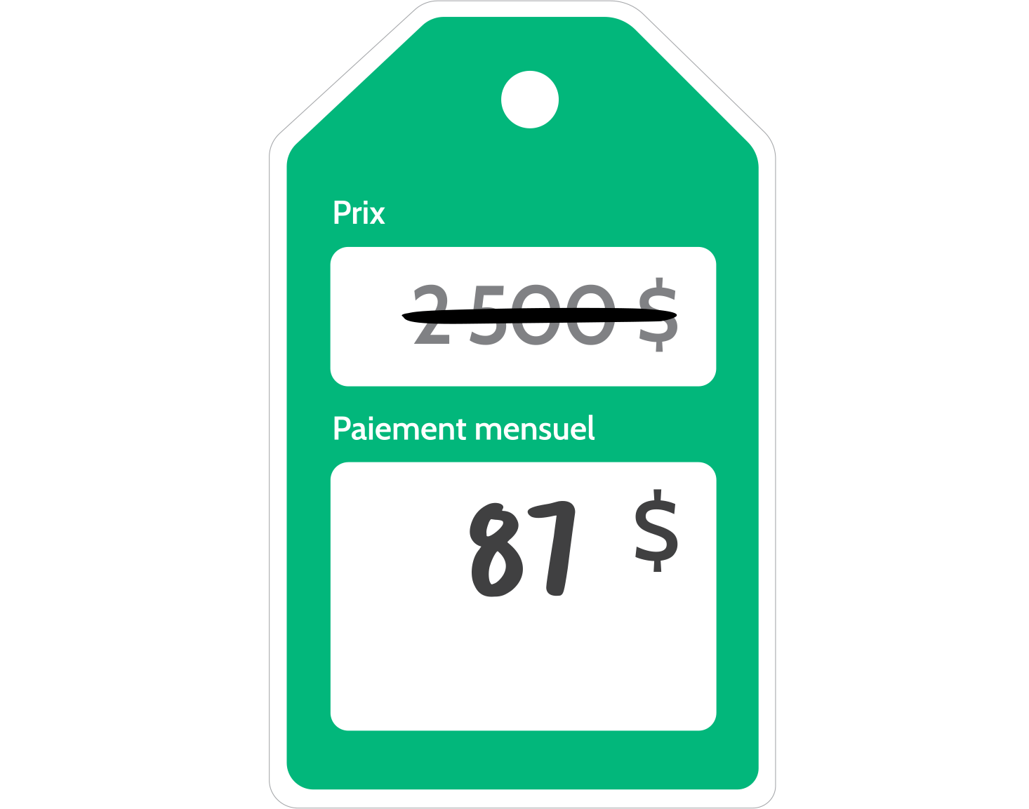 Retail Price tag animation french